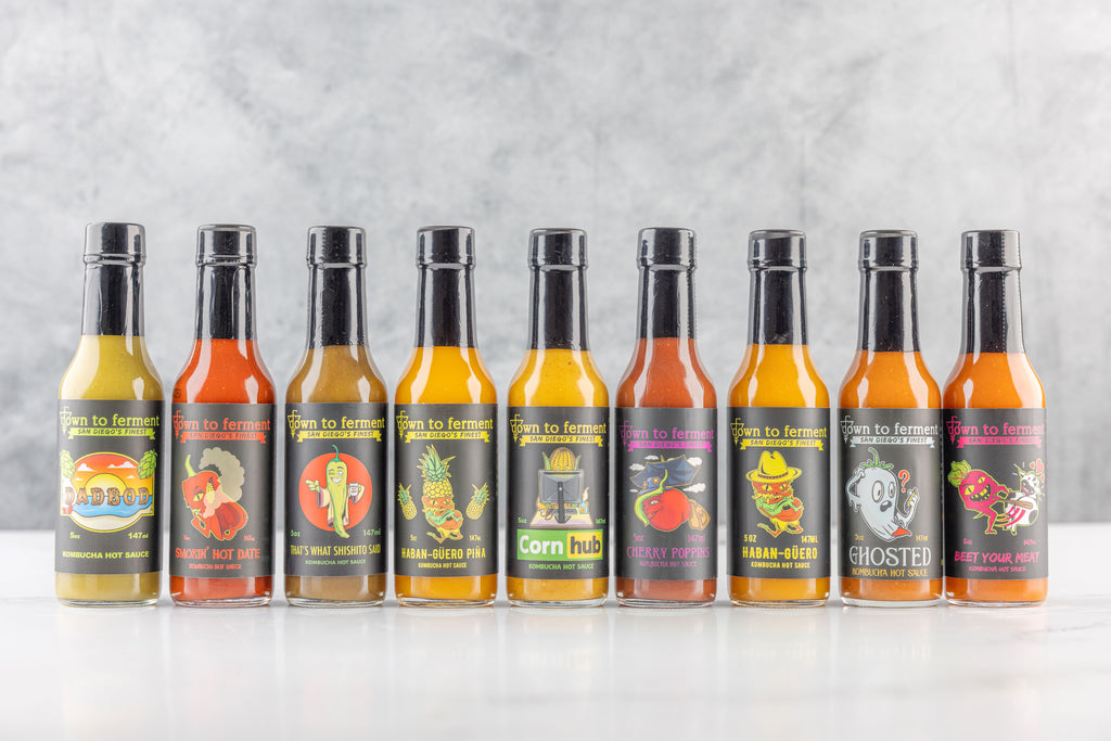 The Whole Enchilada - Down To Ferments full collection of fermented sauces made right here in San Diego, CA